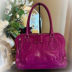 Tod’s Python D-Styling Bauletto Bag — Purple/Magenta Exotic Leather